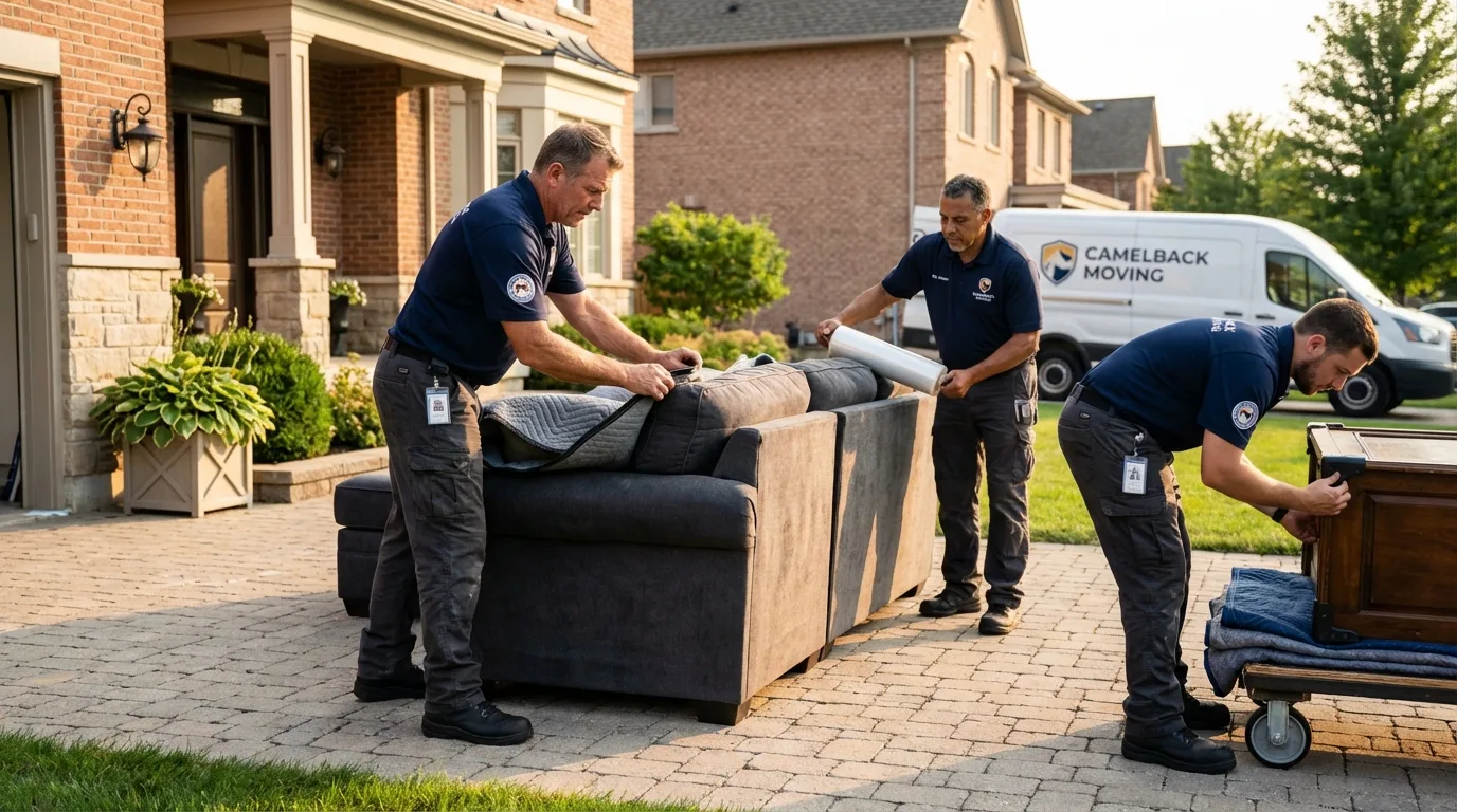 Large estate moving crew wrapping furniture in Parkston, SD