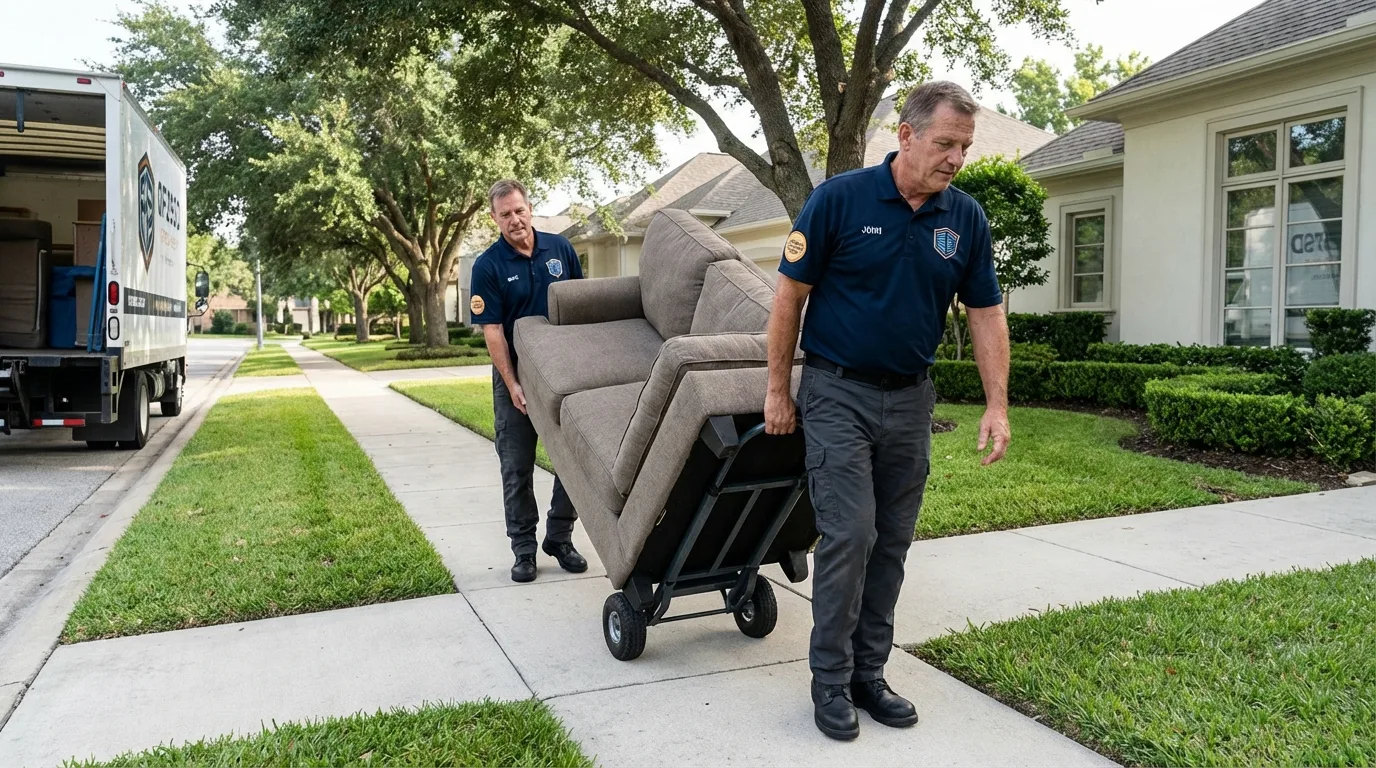 Local residential moving crew loading furniture in Parkston, SD